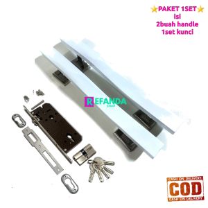 set lock body kunci dan gagang pegangan pintu rumah untuk pintu depan dan kamar daun pintu1 model minimalis