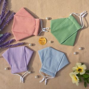 khẩu trang vải Linen 3D kháng khuẩn chống bụi mịn màu pastel