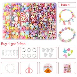 24 grid Beads Set Kids Toy Girls Mix Color Spacer Bead Bracelet Jewelry Making DIY Craft Accessories