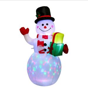 1.5M Christmas Inflatable Luminous Snowman Outdoor Garden Courtyard LED Light Inflatable Toy Christmas Party Decoration