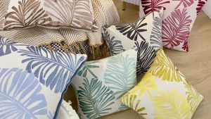 Tifum Colorful Cushion Cover Jacquard Leaf Pattern Living Room Bedroom Decorative Cotton Linen Pillowcase