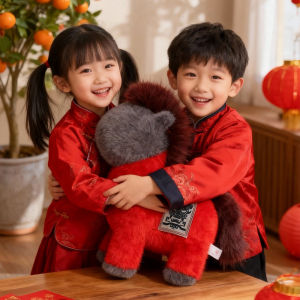 JOJO CASTLE 2026 Chinese Horse Year Mascot Red/EWhite/Brown  Horse Gives Happiness Plush Toys Zodiac Horse Mascot Doll Annual Meeting Gift Party Supplies Favors 马年公仔 吉祥物