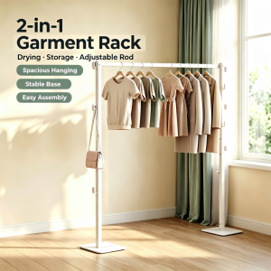 Telescopic Folding Clothes Drying Rack for Floor | Space-Saving Laundry Stand for Bedroom Dormitory Balcony