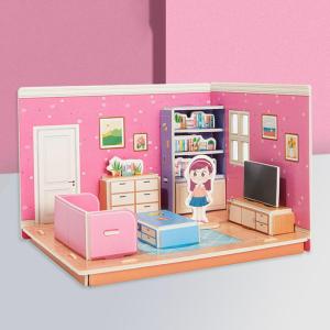 【MY STOCK】3D Craft Puzzle DIY Doll House Jigsaw Handmade Assembly Bedroom Kitchen Pretend Toys