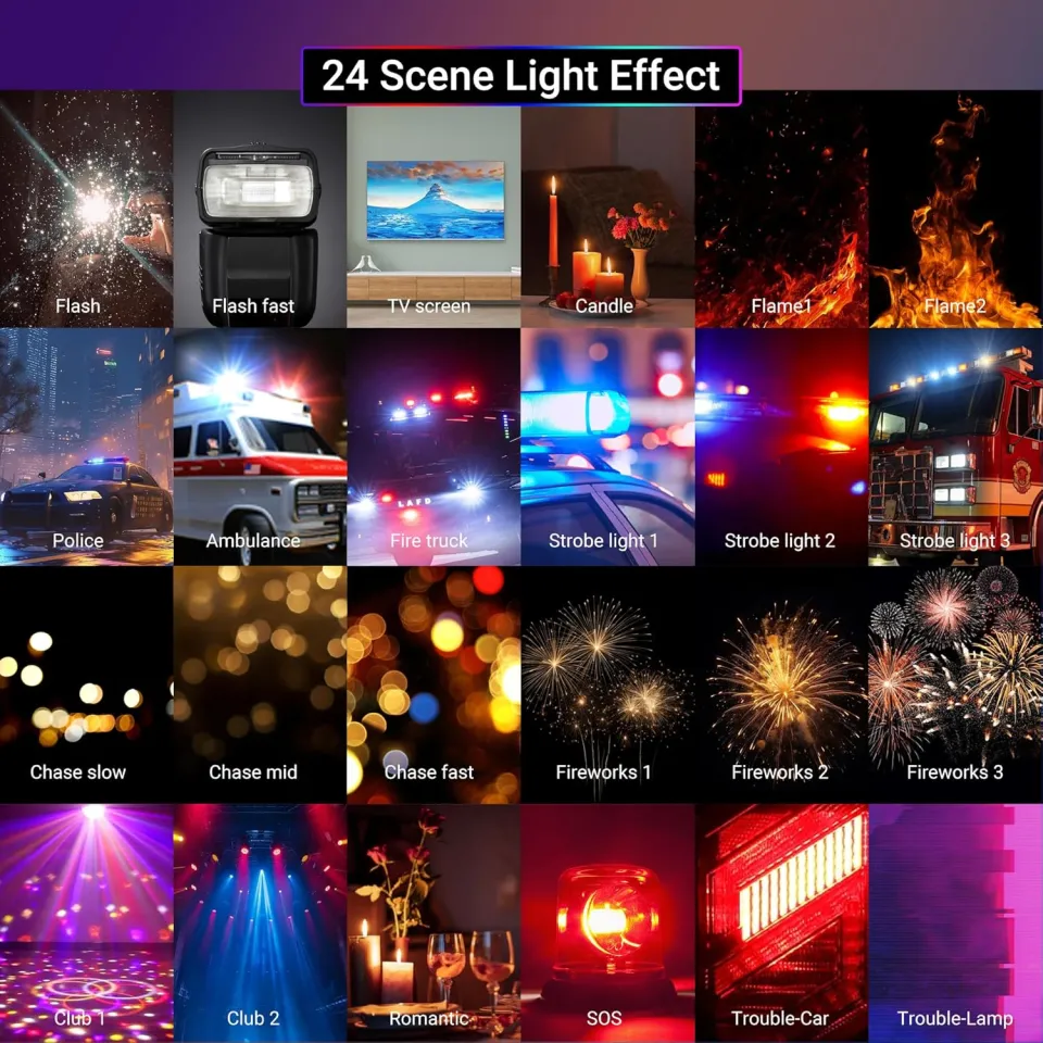 JJC RGB Video Light - 360° Color LED Camera Light With Magnetic Mount