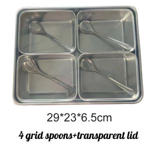 Stainless Steel Seasoning Container 304 with cover square material Convenient storage and portability Send spoon