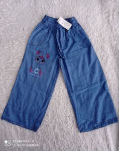 Celana Kulot Semi Jeans Anak Perempuan Motif Karakter