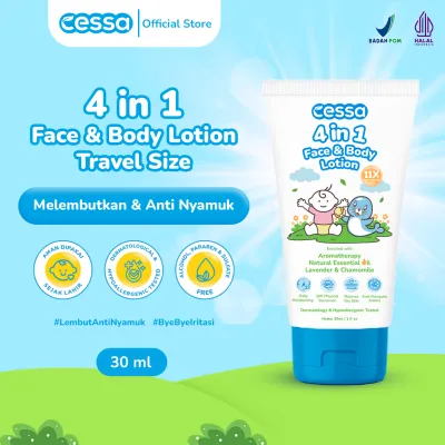 Cessa 4 in 1 Face & Body Lotion Travel Size 30 ml - Melembabkan & Menyehatkan Kulit Sih Kecil