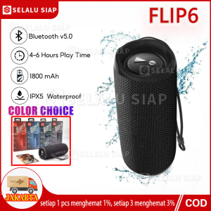 (BISA COD) Flip 6 Waterproof Portable Bluetooth Speaker Powerful Sound and Deep Bass IPX7 Waterproof Outdoor and Travel