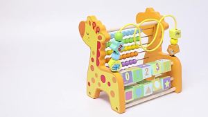 Beaded Toy Beaded Childrens Toys 0-3-5 over Age Early Education Educational Toys Childrens Beaded Treasure Chest Multifunctional Wooden Beads Deer Calculation Stand Beads Abacus Baby Toys Gift