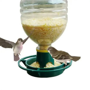 Hanging Soda Bottle Bird Feeder Hanging Beverage Bottle Feeding Tray Automatical Feeding