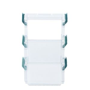 3PCS Transparent Mini Stackable Storage Box with Lid Dust-proof  Cosmetics and Drug Storage Organizer