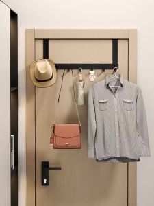 Door Hanger Hook Bedroom Adjustable Aluminum Hook Wall Hook Bathroom Door Hanger Clothes Drill Free