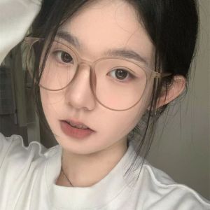 IFFINE Mờ Kính gọng tròn lớn Thời trang Hoài cổ Kính chống ánh sáng xanh  Gọng kính mắt Kính gọng lớn Kính máy tính