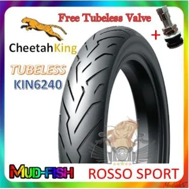 TAYAR CHEETAH KING KIN6240 TUBELESS 80/90-17 70/90-17 TYRE PATTERN PIRELLI ROSSO SPORT + Free Tubeless Valve