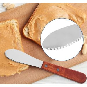 Stainless Steel Butter Cream Spatula Butter Knife Wood Handle Jam Spreader Small Toast Bread Knife