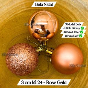 [24 PCS] AKSESORIS BOLA NATAL ISI 24 KEMASAN TABUNG MIKA GANTUNGAN POHON NATAL MERRY CHRISTMAS