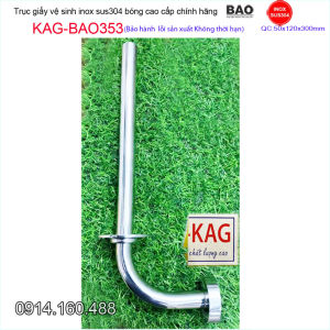 Trục để giấy vệ sinh Inox Bảo KAG-BAO353 kệ móc giấy toilet thiết kế hiện đại SUS304 gọn gàng sang trọng