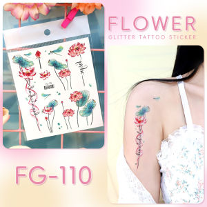 Tato Temporary Motif Bunga Lily Sakura- Sticker Tattoo Temporer Flower