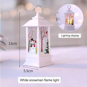 Christmas Small Square Lantern Explosion Christmas Simulation Flame Small Oil Lamp for Christmas Theme Party Supplies