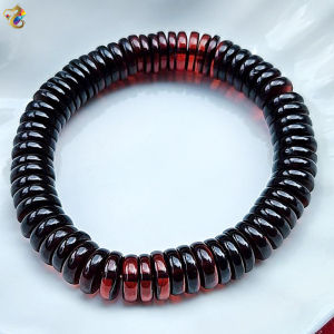 Premium Grade Blood Red Amber Abacus Rondelle Bracelet