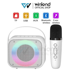 Winland Portable Bluetooth speaker 2 MIC 1 SET Wireless 2 Warna (Dapat terhubung ke HP/TV，Komputer)