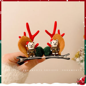 ที่คาดผมคริสต์มาส ชุดกิ๊บติดผมรูปเขากวางแดง ที่คาดผมรูปกวางคริสต์มาส เครื่องประดับผม อุปกรณ์แต่งตัวเด็ก