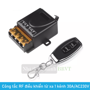 Công tắc điều khiển từ xa 220V 100m công suất cao ngõ ra 30A bật tắt đèn máy bơm quạt