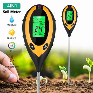 Máy Đo Độ Ẩm Nhiệt độ Đo Ph Đo Ánh Sáng Đất Canh Tác loại màn LCD Kỹ Thuật Số Đa Năng 4 trong 1