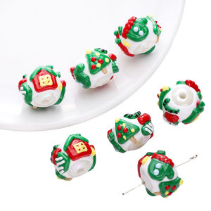 1PC 16Mm Acrylic Cây giáng sinh nhiều màu Sao bánh gừng nam Snowman Găng Tay Hạt Charm Hạt Cho làm đồ trang sức vòng tay tự làm Keychain phụ kiện thủ công