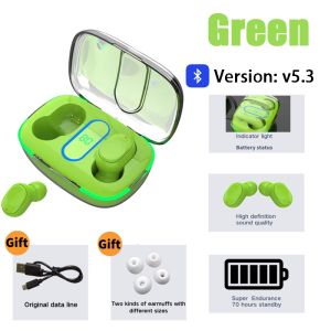 HUGME Wireless Bluetooth V5.3 TWS LED Power Display Y90 Bluetooth Earphones Sports Earphone