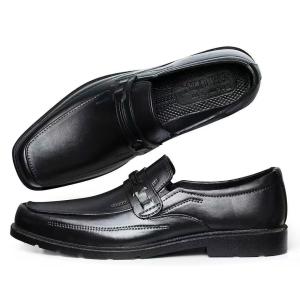 Mens Stylish Square Toe Black Shoes Korean Trend Non-Slip Waterproof Rubber Slip-On Comfortable Breathable for All Seasons Work School 0105523