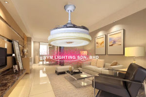 42 Inch ceiling chandelier fan with CCTV 360 wifi home remote mobile phone voice monitor