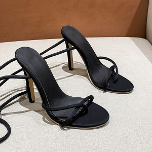 Free Shipping Trendy Plus-Size Summer New Collection: Open-Toe Women’S Stiletto Sandals Size 43 With Straps