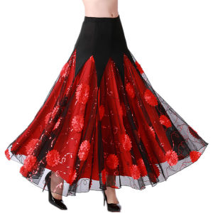 กระโปรงวอลทซ์เต้นรำกระโปรงสวิงเต้นรำบอลรูมโชว์ชุดกระโปรงสำหรับเต้นร่วมสมัย