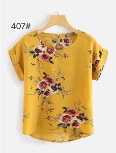 Hs 40046 Women Top Blouse Floral Design
