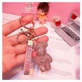 New Cute Bling Rhinestone Cartoon Gloomy Bear Keychain With Strap KAWS Keychain Keyring  Key Ring Chain Doll Pendant Pendant New Rhinestone Violent Bear Keychain Ins Cute Gift Toys Violent Bear Kaws Keychain. 