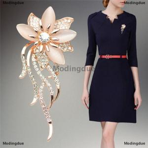 [COD] Modingdue Opal Flower Brooch Rhinestone Brooch Pin Wedding Party Women Jewelry