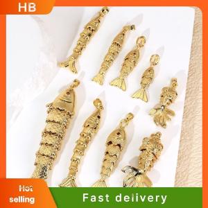 HB Swinging Gold Plated Copper Pendant DIY Handmade Koi Fish Goldfish Earring Necklace Bracelet Accessories Jewelry