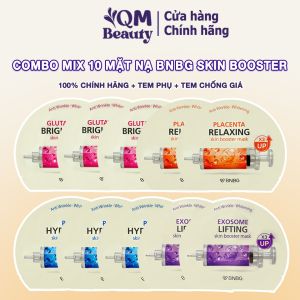 Hộp Mix 10 mặt nạ BNBG Skin Booster Mask Hàn Quốc truyền dịch dưỡng trắng phục hồi da chuyên sâu