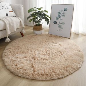 CRUSHES Soft Plush Living Room Rugs Thickened Non Slip Furry Carpet 40cm Fluffy Shaggy Round Rugs For Living Room Home Decor Bedroom