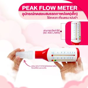 Peak Flow Meter อุปกรณ์เป่าปอด(สำหรับเด็ก5ขวบปีขึ้นไป)Medical Grade100% เที่ยงตรง แม่นยำ (สีแดง)