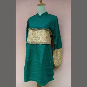 Baju Wanita Blouse Salma Katun Yellow Green 3 Handini Fashion