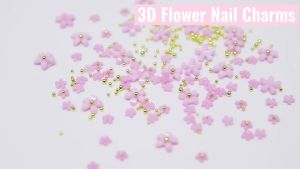 3D Flower Nail Charms 2 Boxes 3D Acrylic Flower Nail Art Charms and Gems White Pink Mixed Cherry Blossom Spring Rhinestones Acrylic Nail Supplies with Pearls Mani DIY Nail Decorations