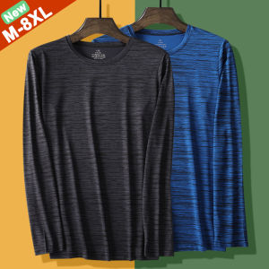 Plus Size 6XL 7XL 8XL T-Shirts Men Long Sleeve Tshirt Male Tee Shirt Autumn Sports Camping Tops Fitted Under Wear Clothing Man