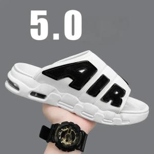 2025 New Trendy Brand Mens Slippers New Summer Style Cross-border Air Cushion Outer Wear One-row Slippers Mens Beach2026