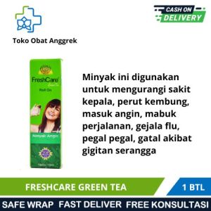 FRESHCARE GREEN TEA 10 ML / UNTUK MEREDAKAN GEJALA MASUK ANGIN / MABUK PERJALANAN