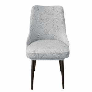 EO4MD Stretchable Curved Chair Cover Leaf Pattern Soft Restaurant Stool Cover Easy To Install Dust-proof Dining Chair Cover Home Decor