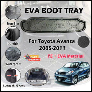 For Toyota Avanza Old 05-11 EVA Copolymer Boot Tray Luggage Cargo Trunk Tray Dulang But Kereta 汽车后备箱垫 Waterproof Durable Non-Slip Custom-Fit Easy To Clean Easy Install Temperature Resistant