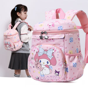 Childrens School Bag Nylon Cartoon Kuromi Cute KT Melody Girls Go Out Lightweight Backpack for Kindergarten Hello Kitty